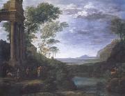 Claude Lorrain Landscape with Ascanius Shooting the Stag (mk17) oil painting reproduction
